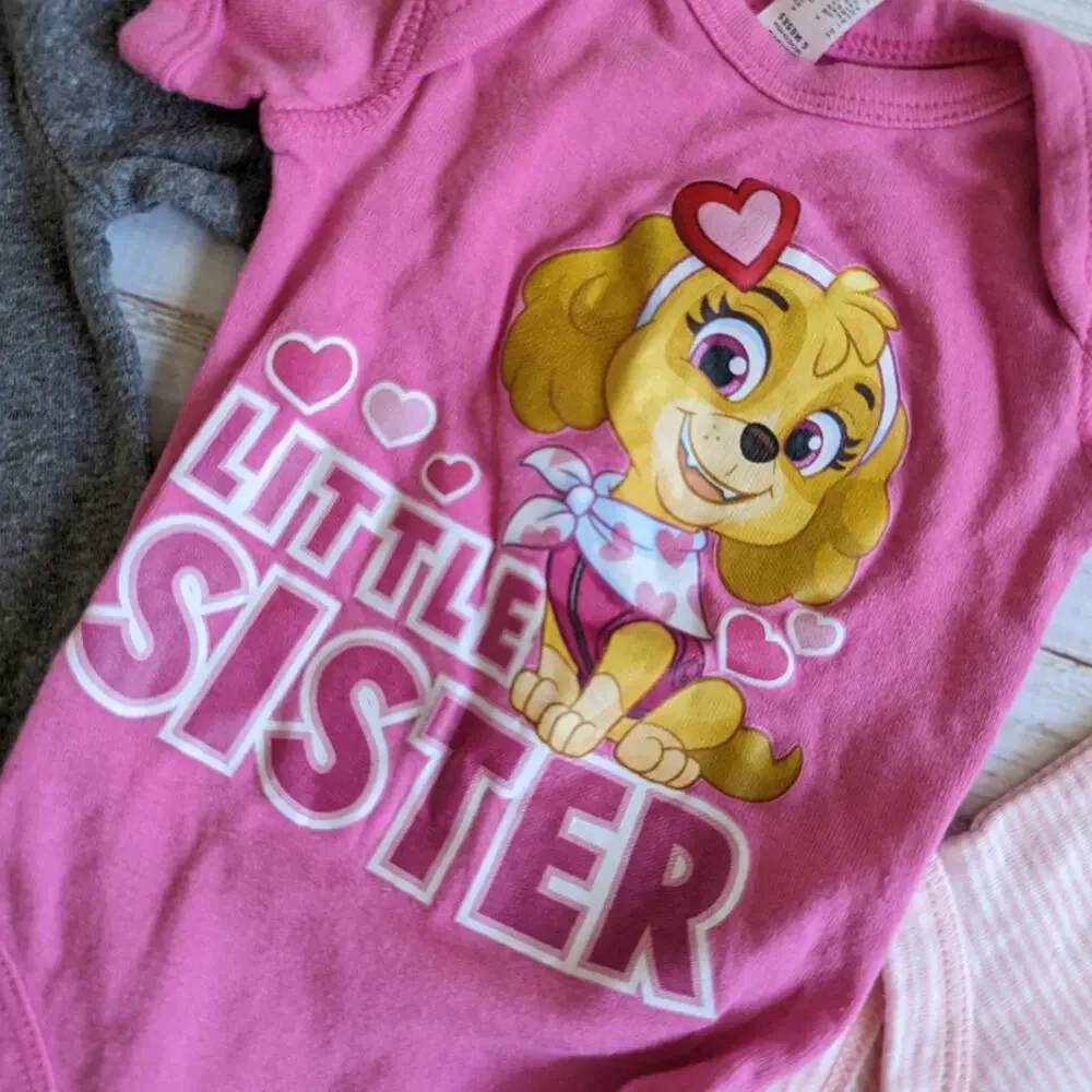 Little Sister 4 piece onsie bundle sz 6 Months